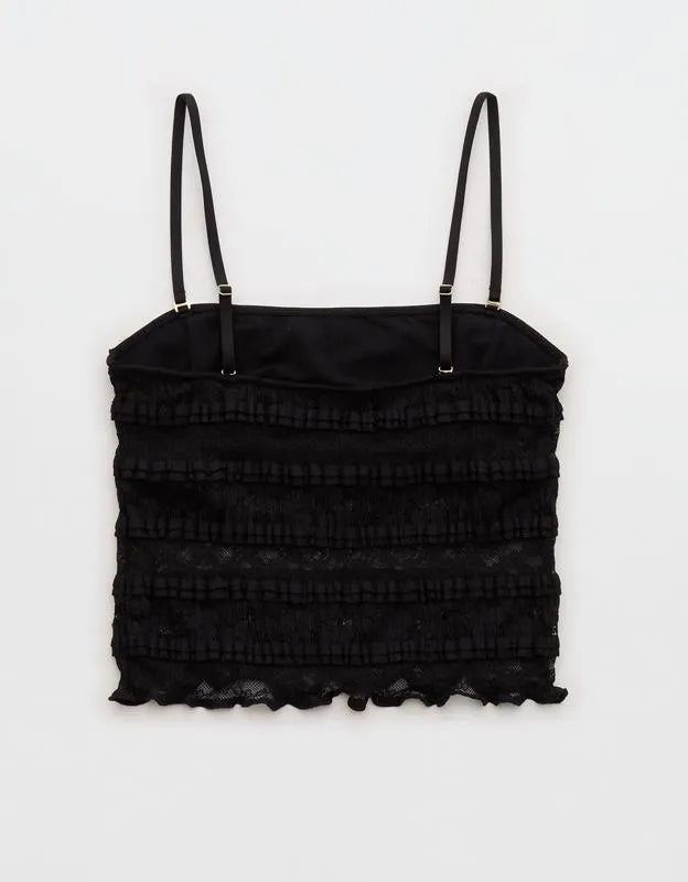 Show Off Festival Lace Ruffle Tank Top