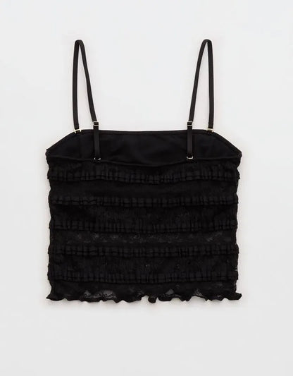 Show Off Festival Lace Ruffle Tank Top