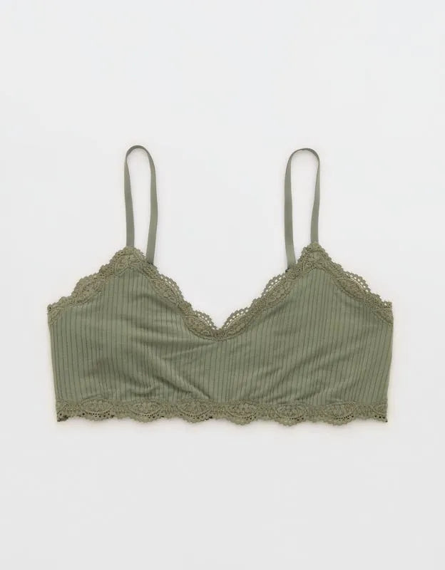OVERSLEPT By Aerie Modal Lace Trim Bralette