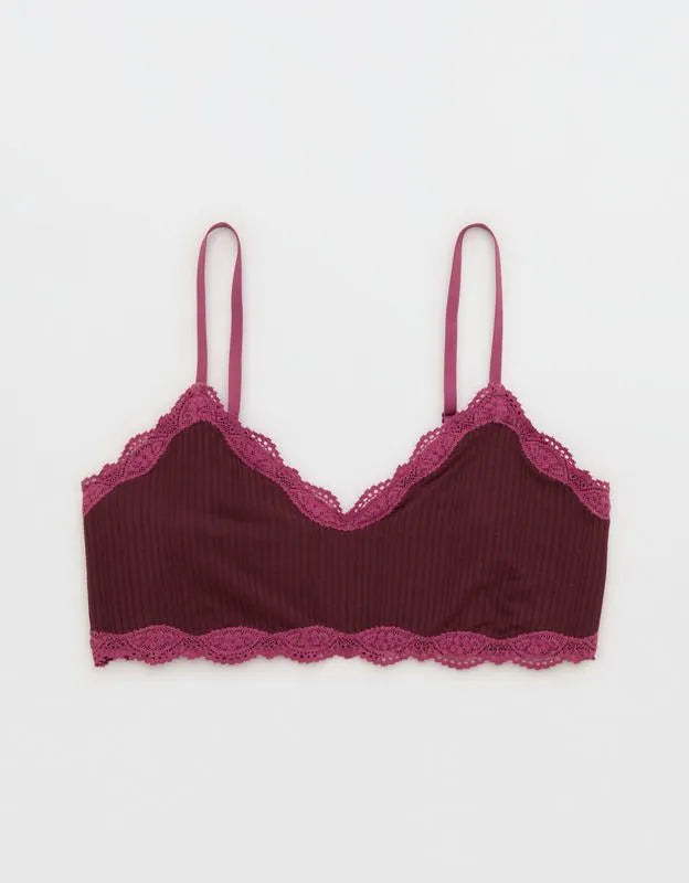 OVERSLEPT By Aerie Modal Lace Trim Bralette