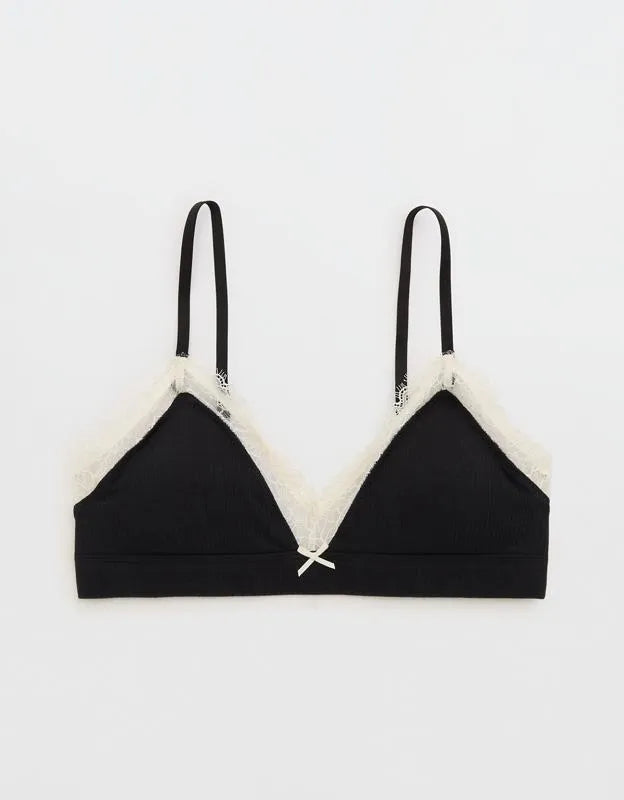 Superchill Cotton Rib Padded Triangle Bralette
