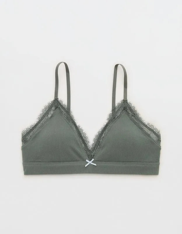 Superchill Cotton Rib Padded Triangle Bralette