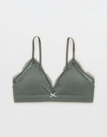 Superchill Cotton Rib Padded Triangle Bralette
