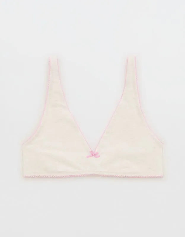 OVERSLEPT by Aerie Cotton Plunge Bralette
