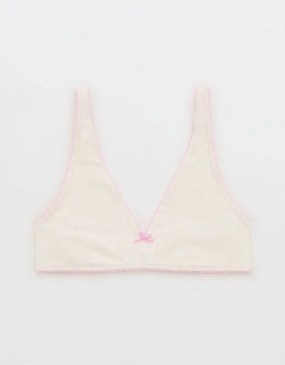 OVERSLEPT by Aerie Cotton Plunge Bralette