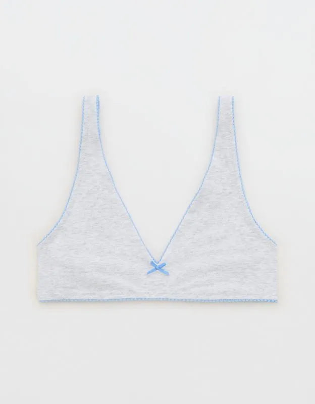 OVERSLEPT by Aerie Cotton Plunge Bralette