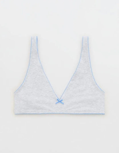 OVERSLEPT by Aerie Cotton Plunge Bralette