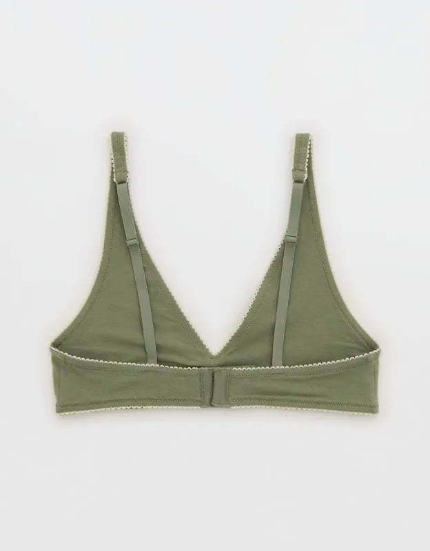OVERSLEPT by Aerie Cotton Plunge Bralette