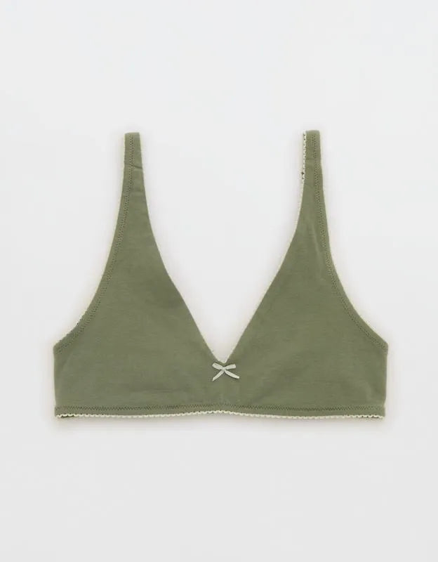 OVERSLEPT by Aerie Cotton Plunge Bralette
