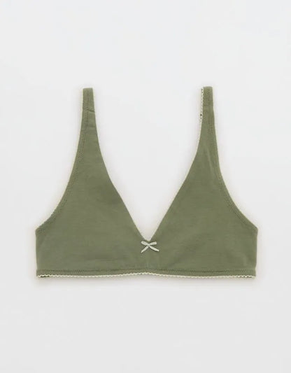 OVERSLEPT by Aerie Cotton Plunge Bralette