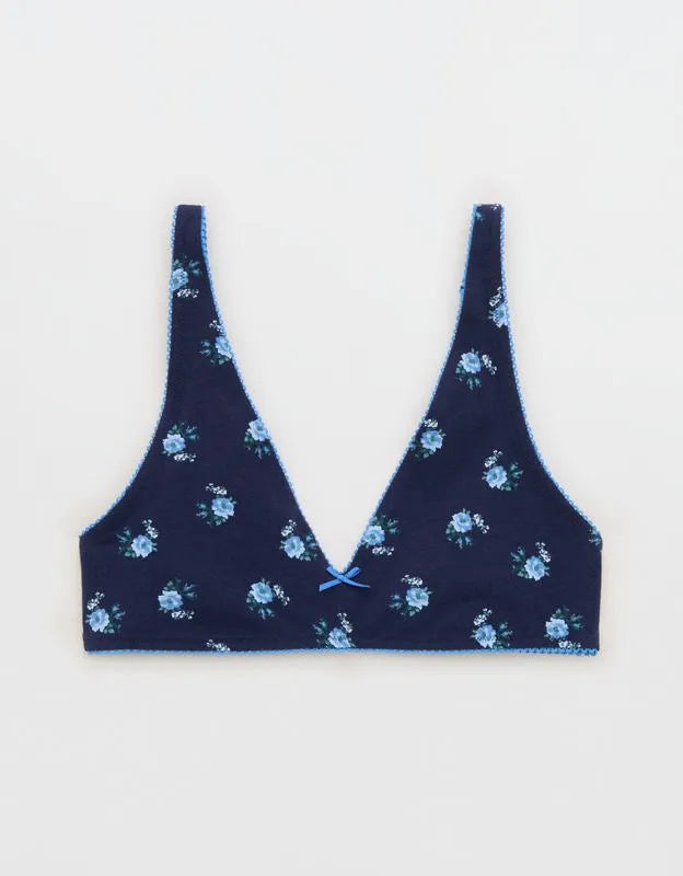 OVERSLEPT by Aerie Cotton Plunge Bralette