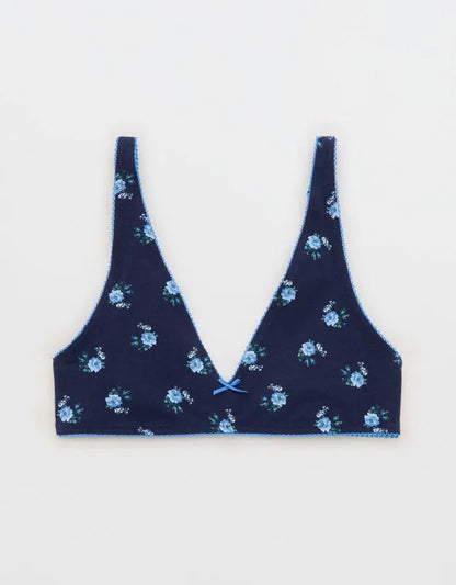OVERSLEPT by Aerie Cotton Plunge Bralette