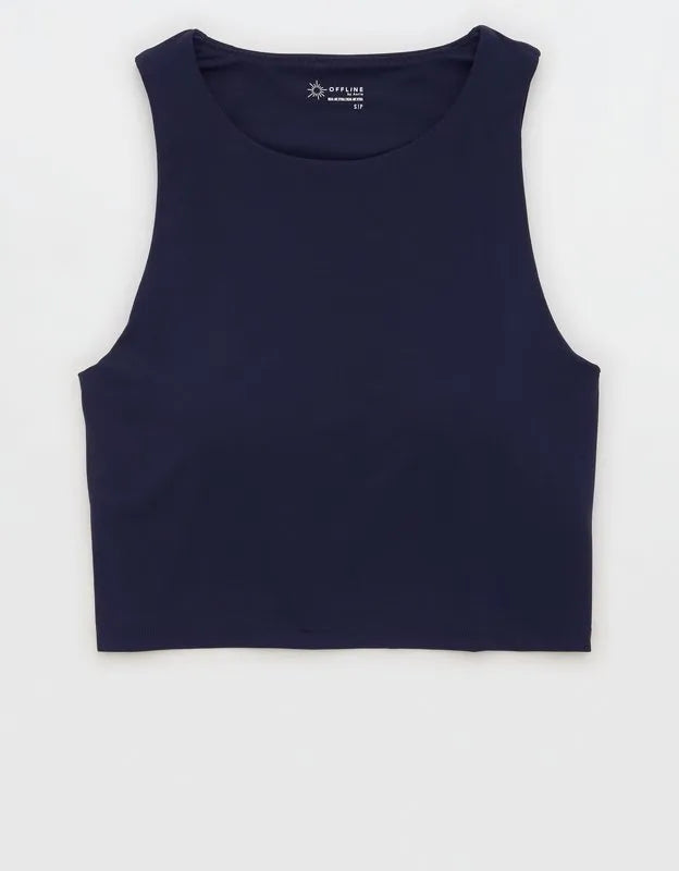 OFFLINE By Aerie Real Me XTRA High Neck Longline Sports Bra