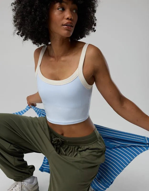 OFFLINE By Aerie Real Me Low Key Ringer Longline Sports Bra