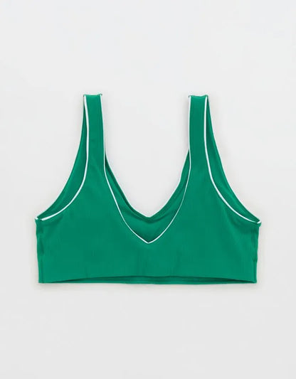 OFFLINE By Aerie Real Me XTRA Rib Piping Sports Bra