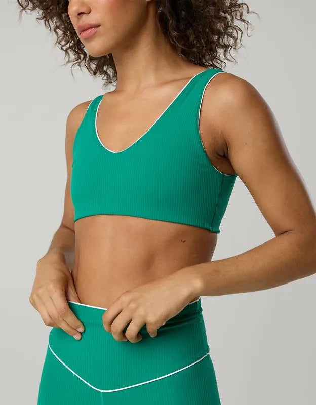 OFFLINE By Aerie Real Me XTRA Rib Piping Sports Bra