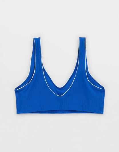 OFFLINE By Aerie Real Me XTRA Rib Piping Sports Bra