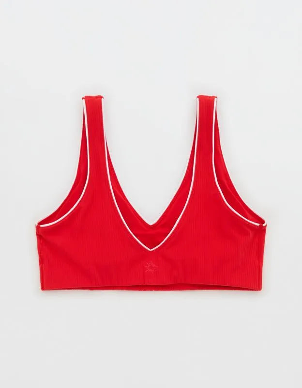 OFFLINE By Aerie Real Me XTRA Rib Piping Sports Bra