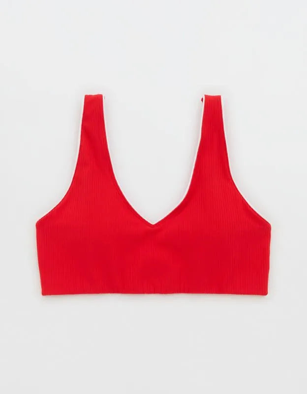 OFFLINE By Aerie Real Me XTRA Rib Piping Sports Bra