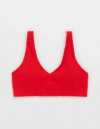 OFFLINE By Aerie Real Me XTRA Rib Piping Sports Bra