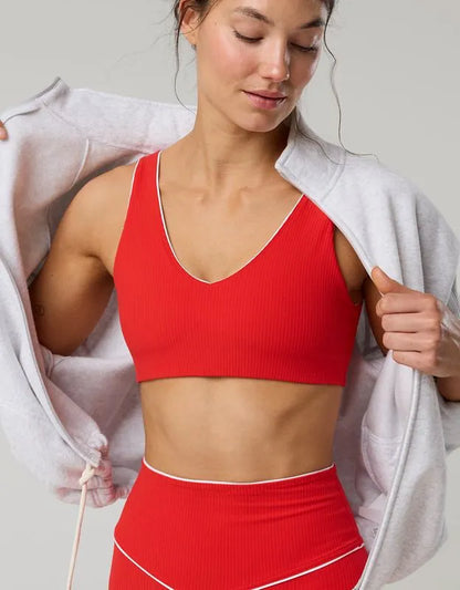 OFFLINE By Aerie Real Me XTRA Rib Piping Sports Bra
