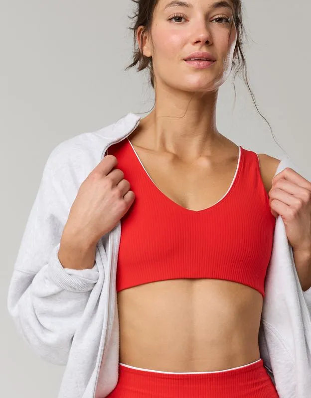 OFFLINE By Aerie Real Me XTRA Rib Piping Sports Bra
