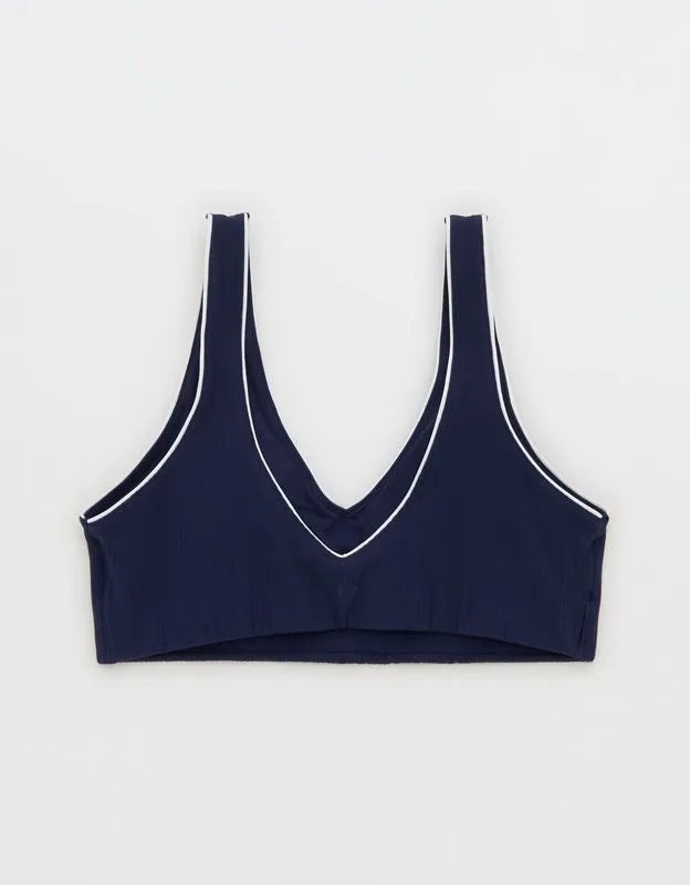 OFFLINE By Aerie Real Me XTRA Rib Piping Sports Bra