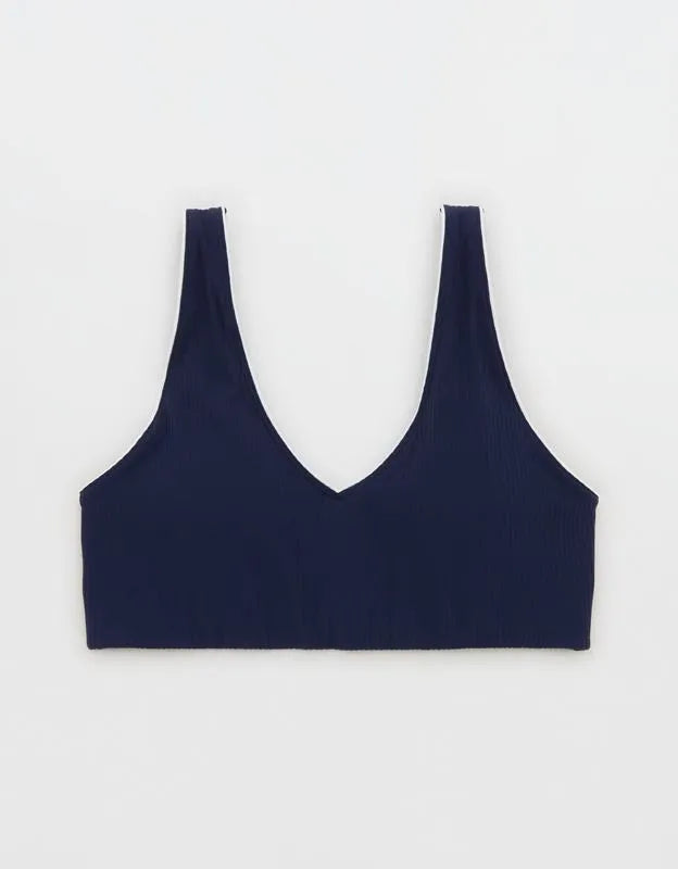 OFFLINE By Aerie Real Me XTRA Rib Piping Sports Bra