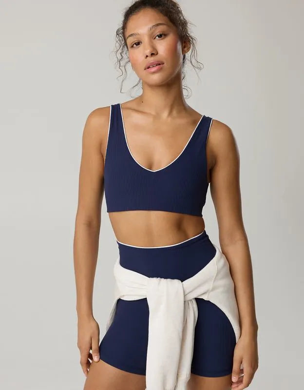 OFFLINE By Aerie Real Me XTRA Rib Piping Sports Bra