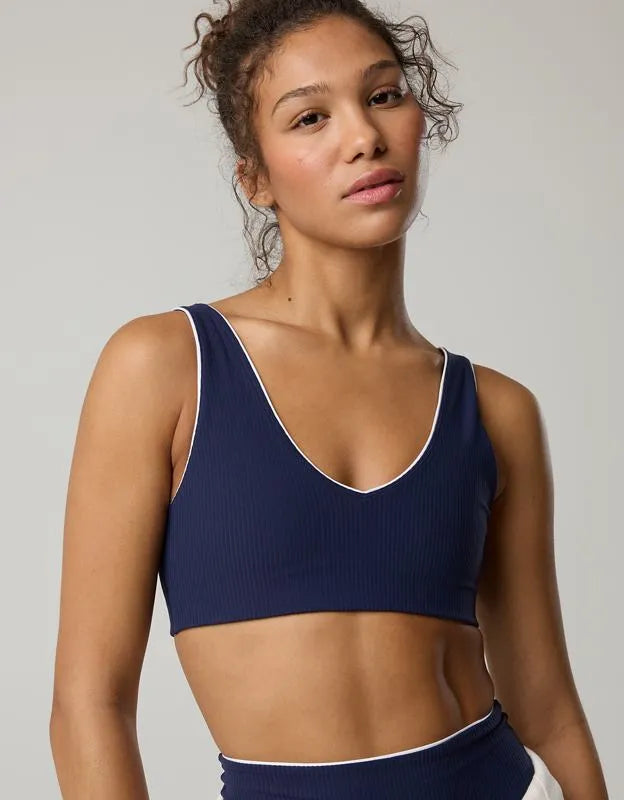 OFFLINE By Aerie Real Me XTRA Rib Piping Sports Bra