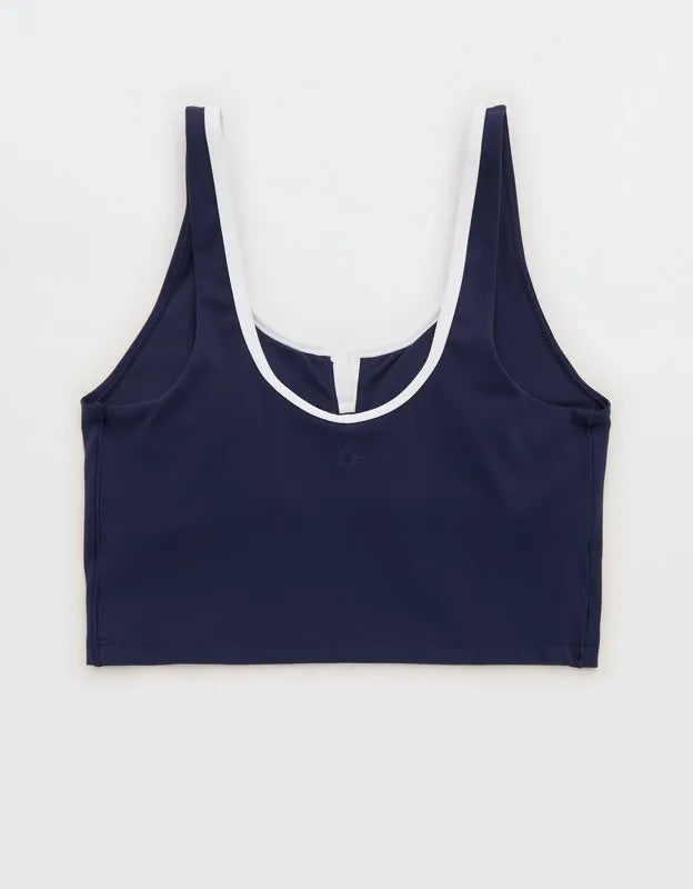 OFFLINE By Aerie Real Me Tipped Low Key Longline Sports Bra