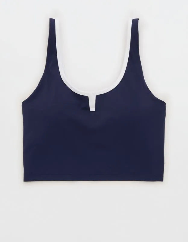 OFFLINE By Aerie Real Me Tipped Low Key Longline Sports Bra