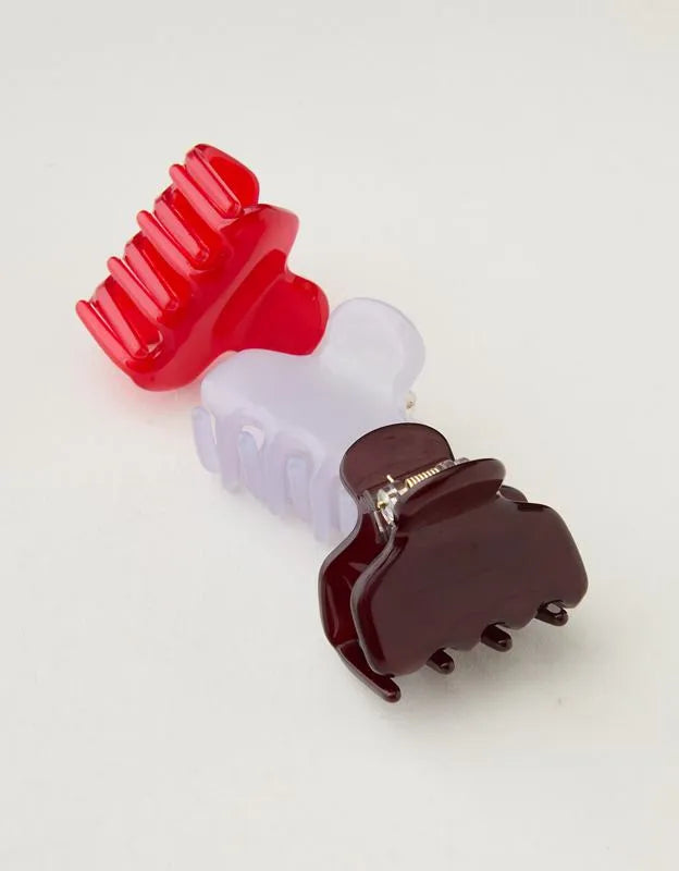 Aerie Jelly Medium Hair Clip 3-Pack