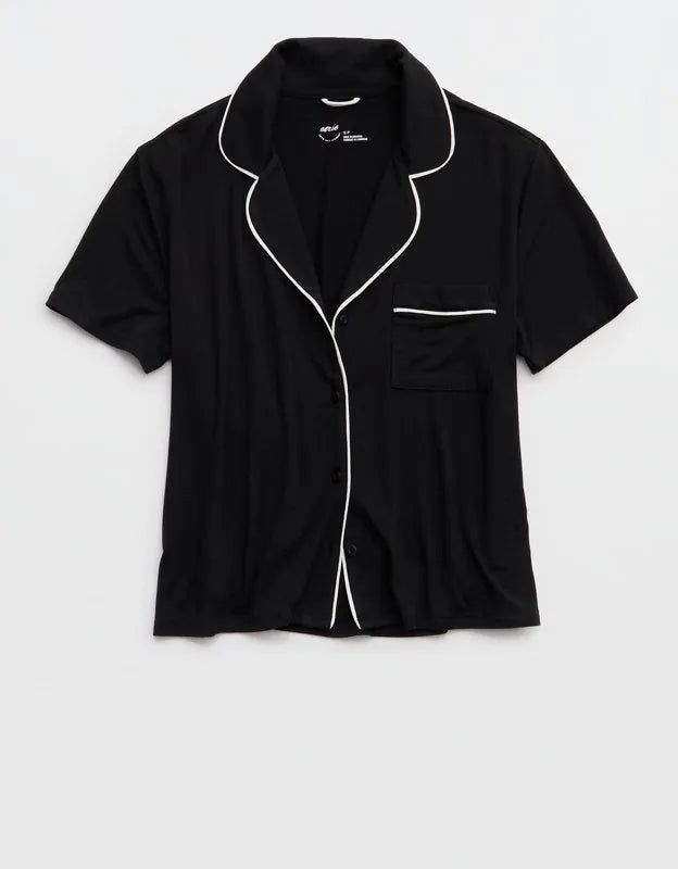 OVERSLEPT by Aerie Real Soft® Short Sleeve Pajama Shirt