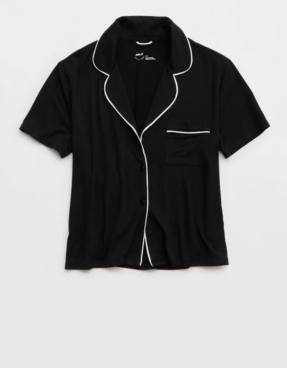OVERSLEPT by Aerie Real Soft® Short Sleeve Pajama Shirt