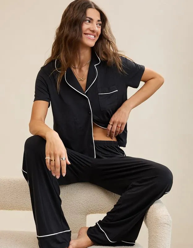 OVERSLEPT by Aerie Real Soft® Short Sleeve Pajama Shirt