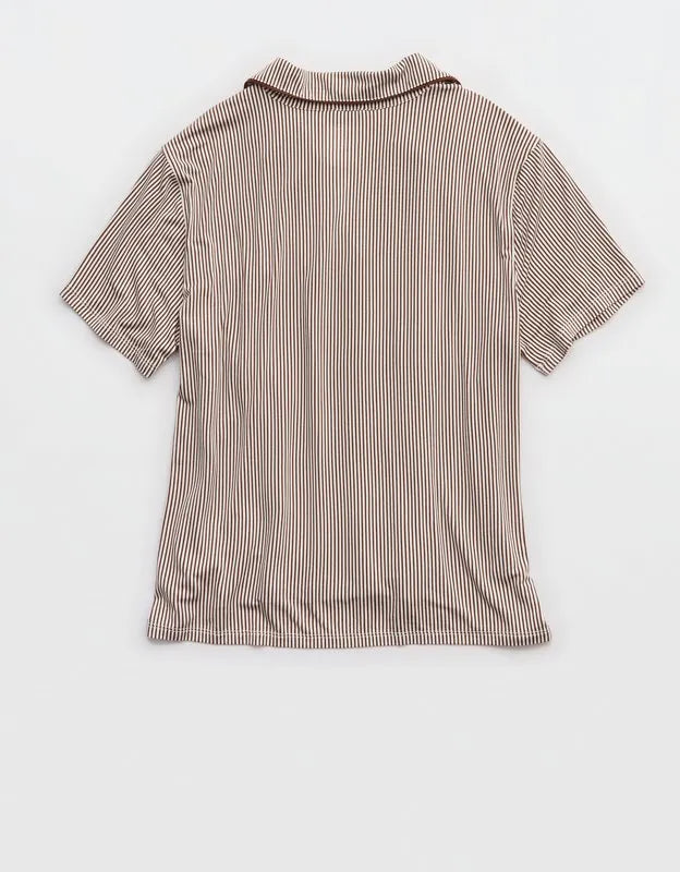 OVERSLEPT by Aerie Real Soft® Short Sleeve Pajama Shirt