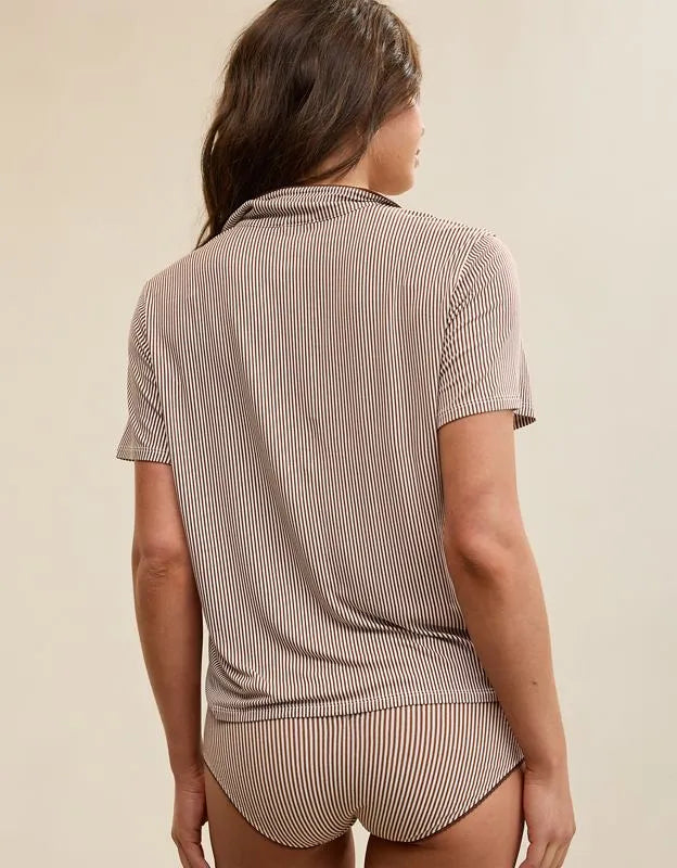 OVERSLEPT by Aerie Real Soft® Short Sleeve Pajama Shirt