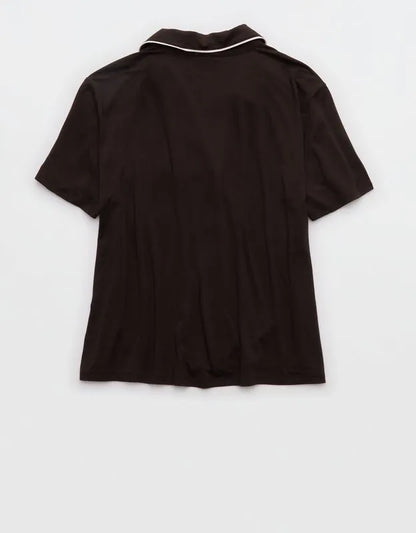 OVERSLEPT by Aerie Real Soft® Short Sleeve Pajama Shirt