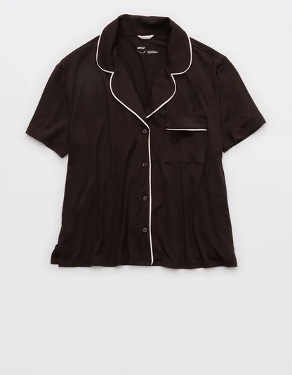 OVERSLEPT by Aerie Real Soft® Short Sleeve Pajama Shirt