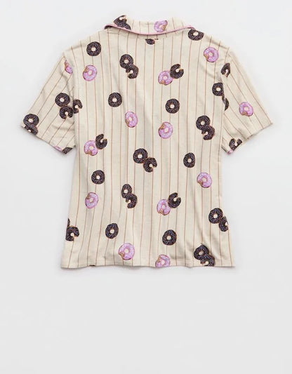 OVERSLEPT by Aerie Real Soft® Short Sleeve Pajama Shirt