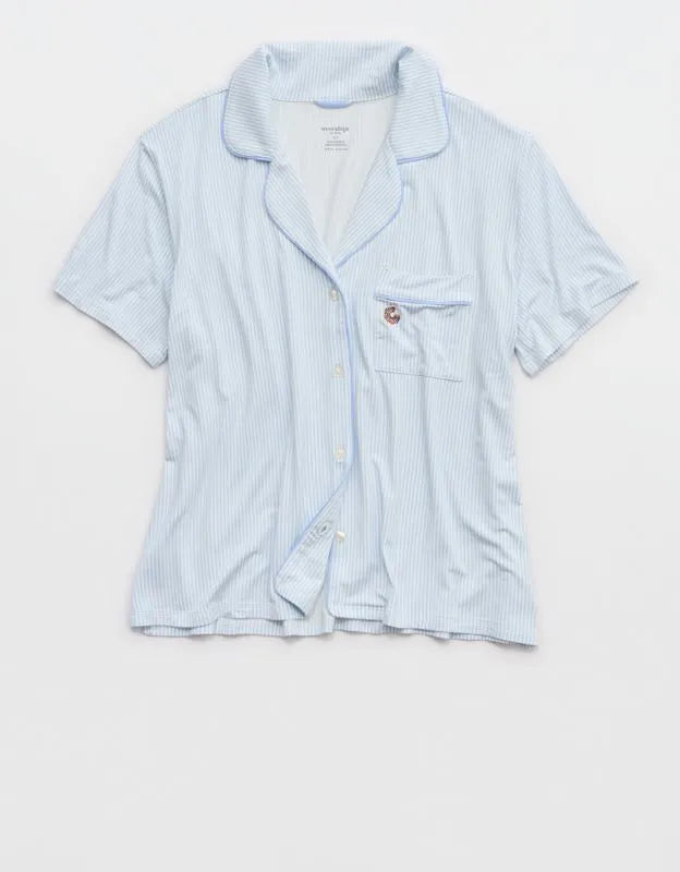 OVERSLEPT by Aerie Real Soft® Short Sleeve Pajama Shirt