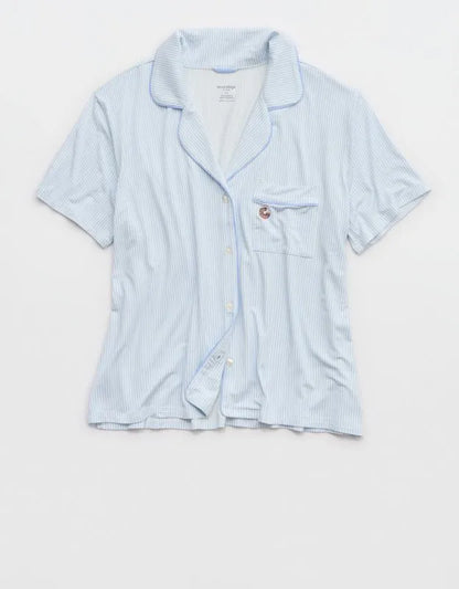 OVERSLEPT by Aerie Real Soft® Short Sleeve Pajama Shirt