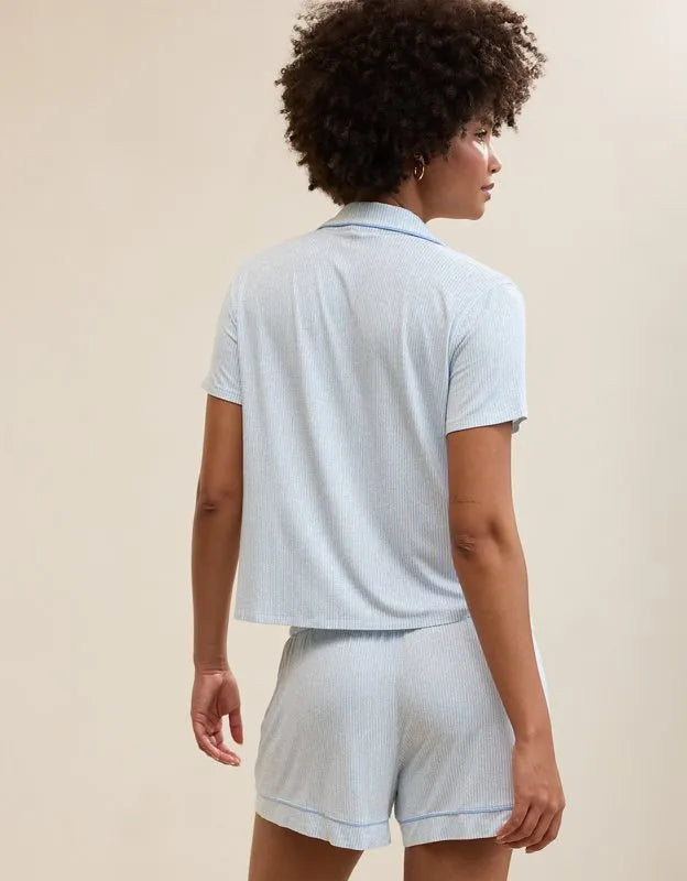 OVERSLEPT by Aerie Real Soft® Short Sleeve Pajama Shirt