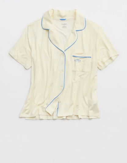 OVERSLEPT by Aerie Real Soft® Short Sleeve Pajama Shirt