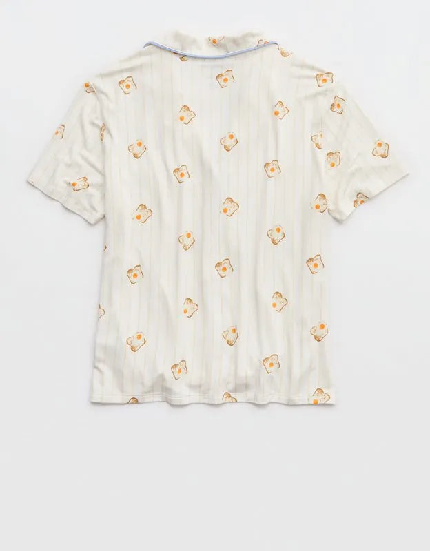 OVERSLEPT by Aerie Real Soft® Short Sleeve Pajama Shirt