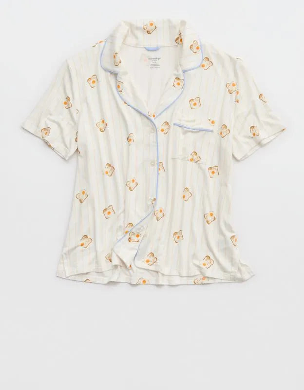 OVERSLEPT by Aerie Real Soft® Short Sleeve Pajama Shirt