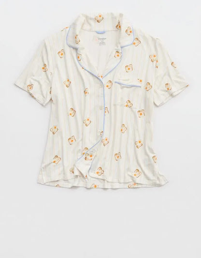 OVERSLEPT by Aerie Real Soft® Short Sleeve Pajama Shirt