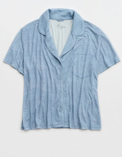 AE x Aerie Match Made In Denim Real Soft® Short Sleeve Shirt