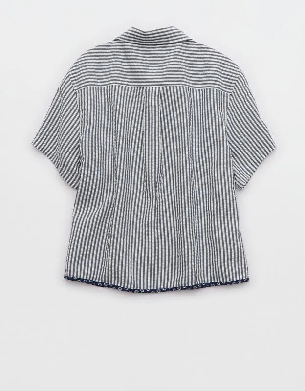 Aerie Seersucker Short Sleeve Pajama Top